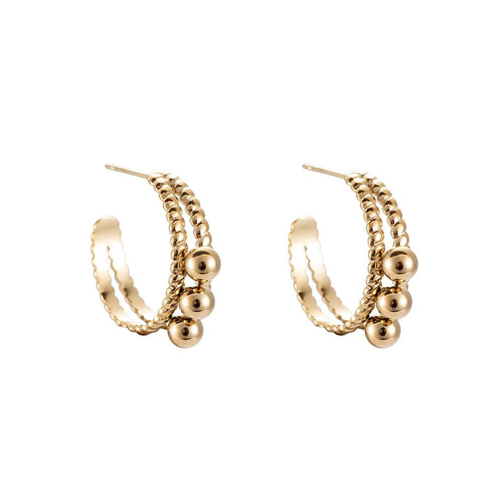 Kultaiset Pearl Hoop -korvakorut