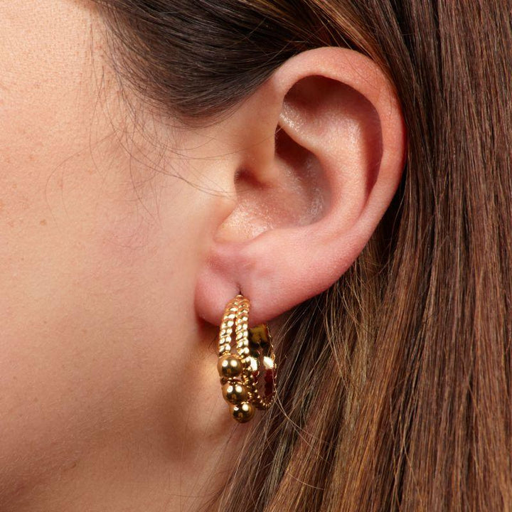 Kultaiset Pearl Hoop -korvakorut