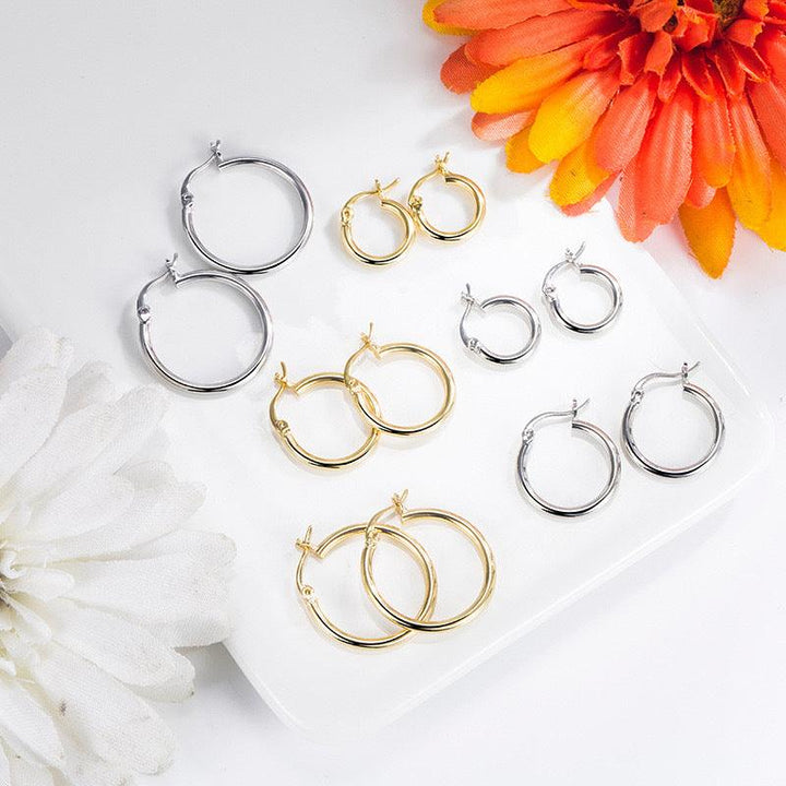 Chunky Gold and Silver Hoop Earrings