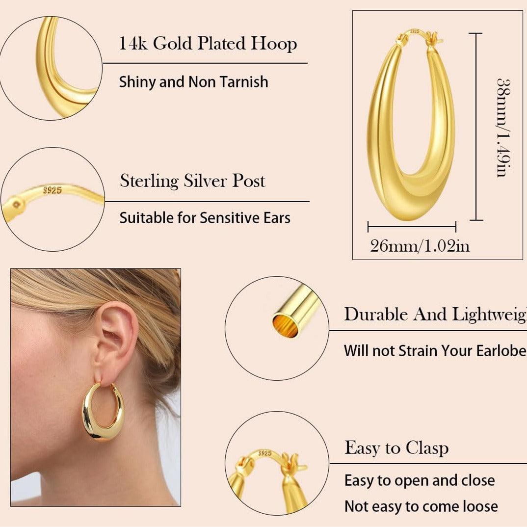 Hopeiset Elegance Hoop -korvakorut