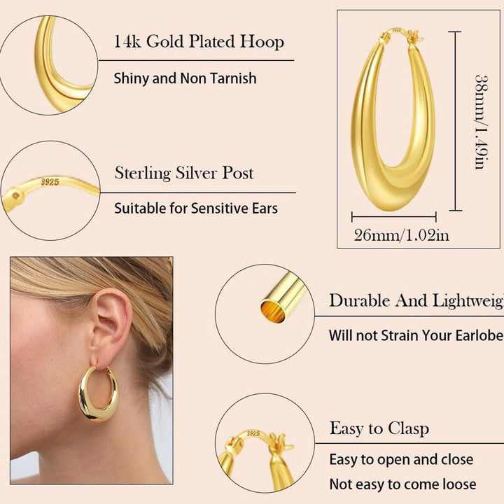 Hopeiset Elegance Hoop -korvakorut
