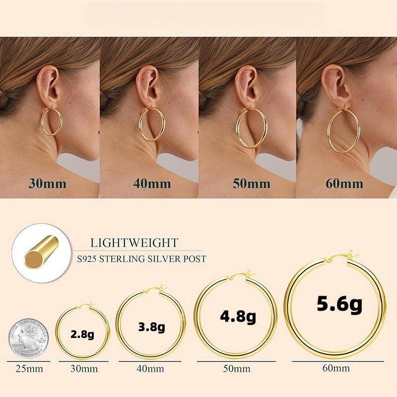 Chunky Gold and Silver Hoop Earrings