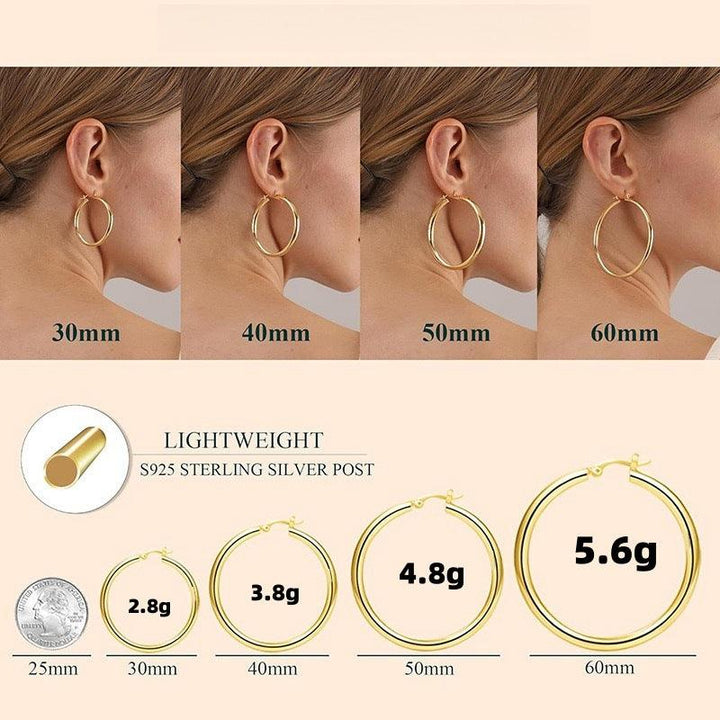 Chunky Gold and Silver Hoop Earrings
