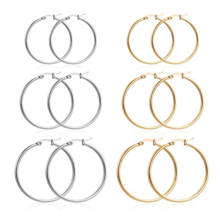 Chunky Gold and Silver Hoop Earrings