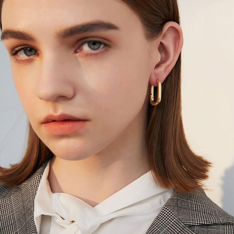 Retro Oval Drop Earrings