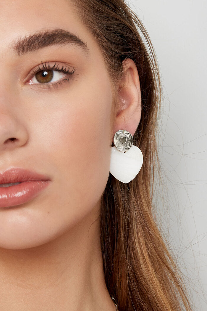 White Love Earrings