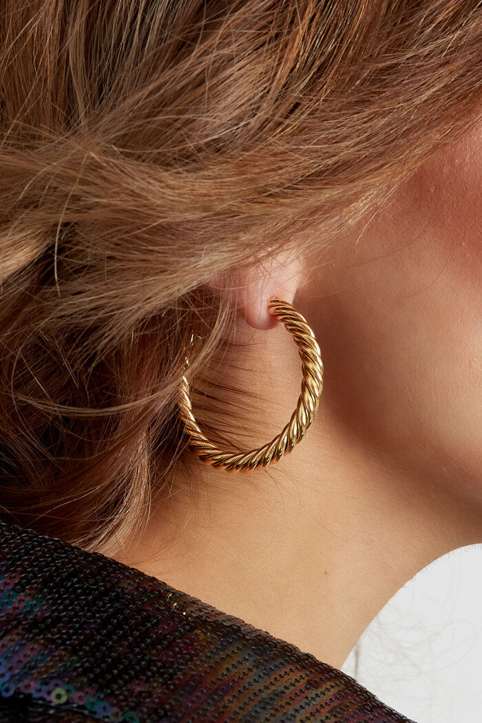 Gold Twisted Medium Earrings