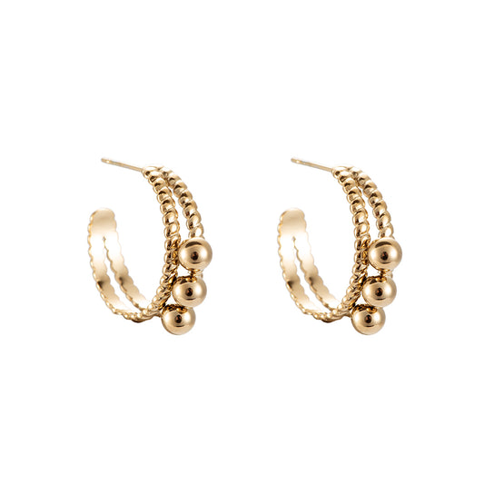 Golden Pearl Hoop Earrings