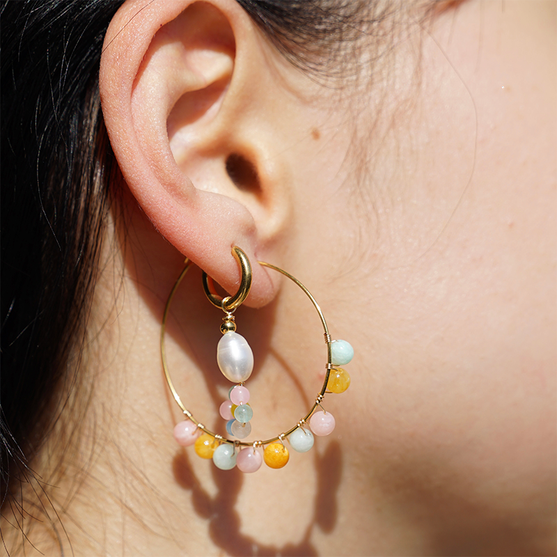 Valencia Beads Hoop Earrings