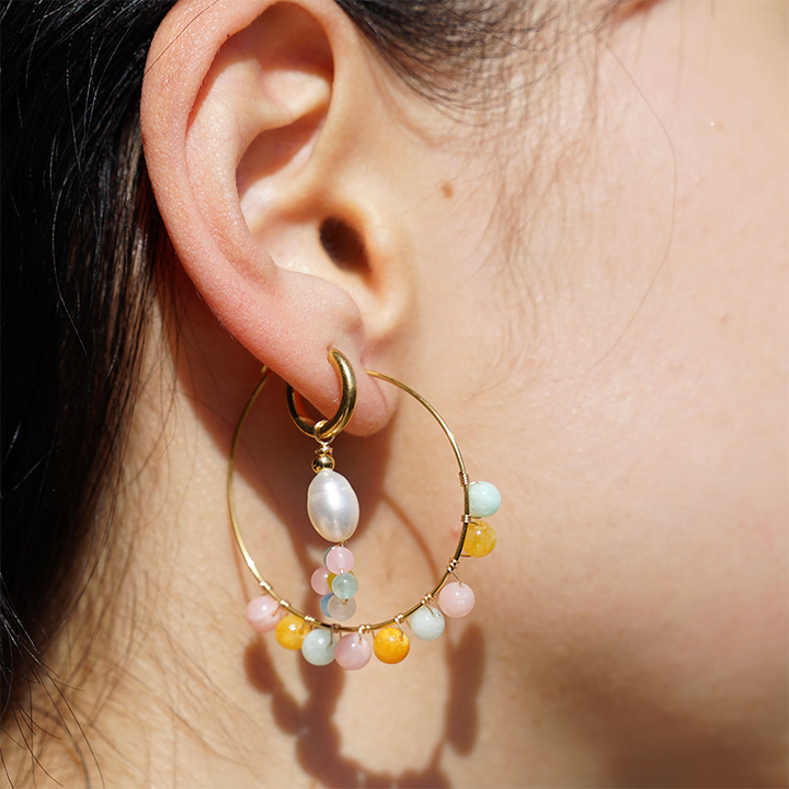 Valencia Beaded Hoop Earrings