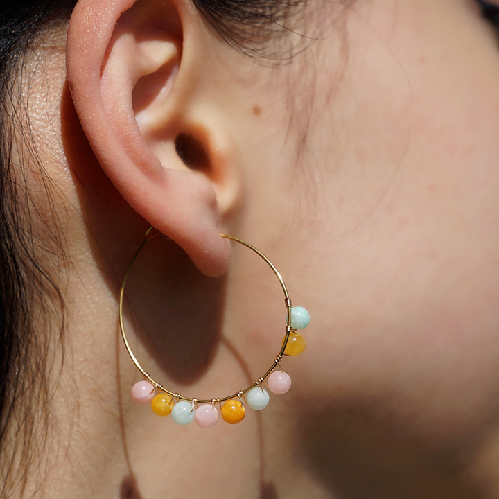 Valencia Beads Hoop Earrings