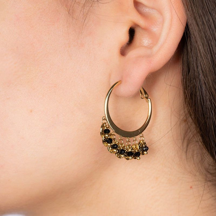 Black Stainless Steel Bell Earrings