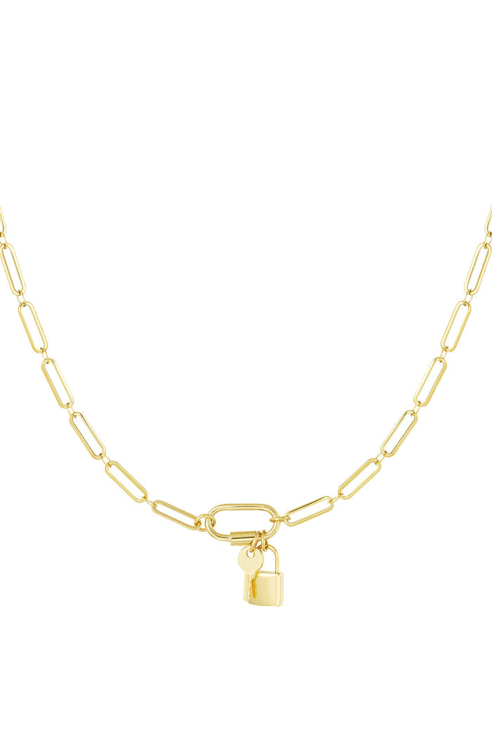 Chain links with lock and key - pendant