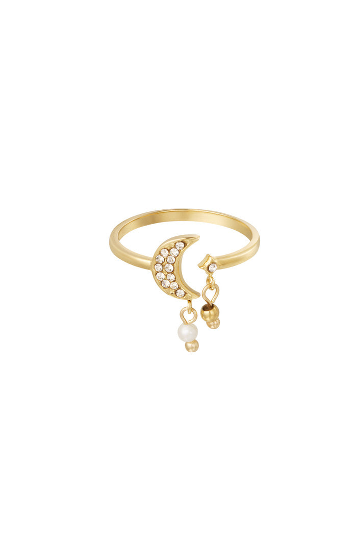 Elegant Gold Moon Ring