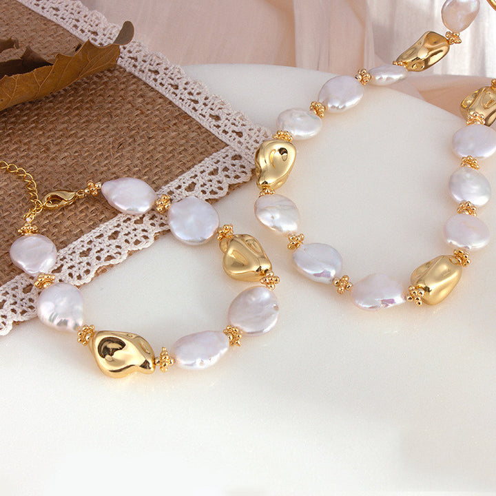 Freshwater Pearl Necklace and Bracelet Set