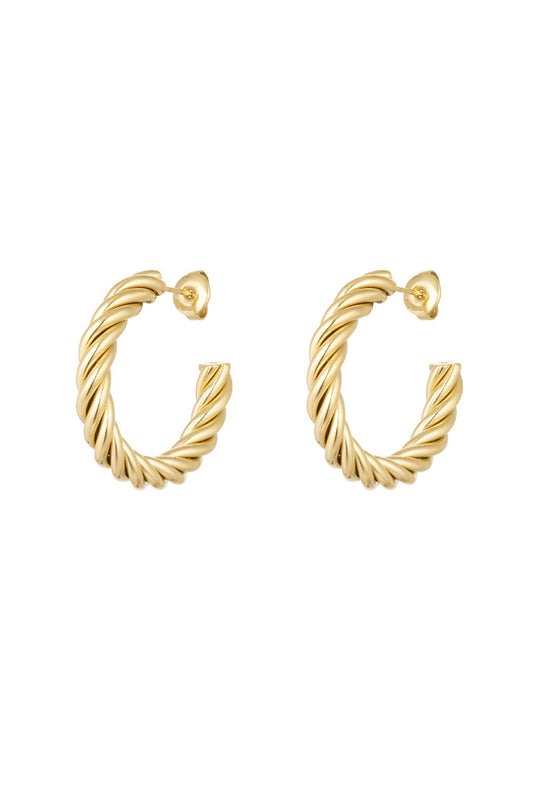 Gold Twisted Medium Earrings