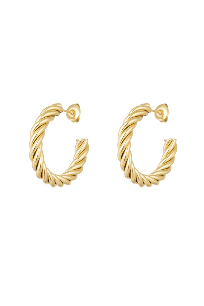 Gold Twisted Medium Earrings