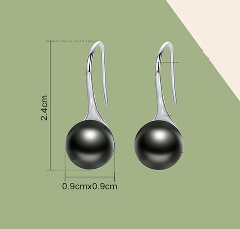 Elegant Black Pearl Silver Earrings