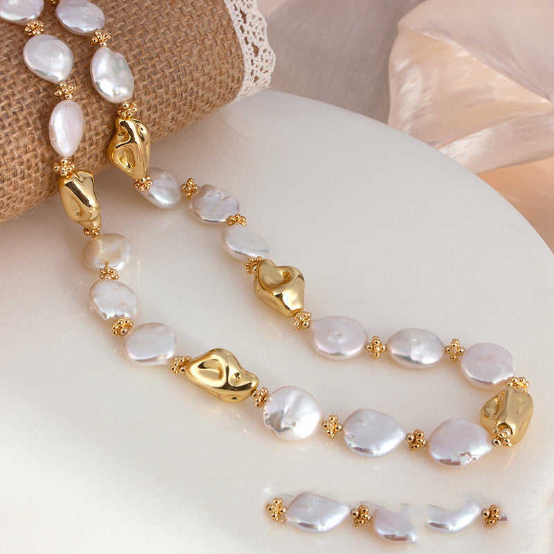 Freshwater Pearl Necklace and Bracelet Set