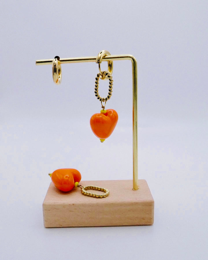 Orange Pearl Earrings