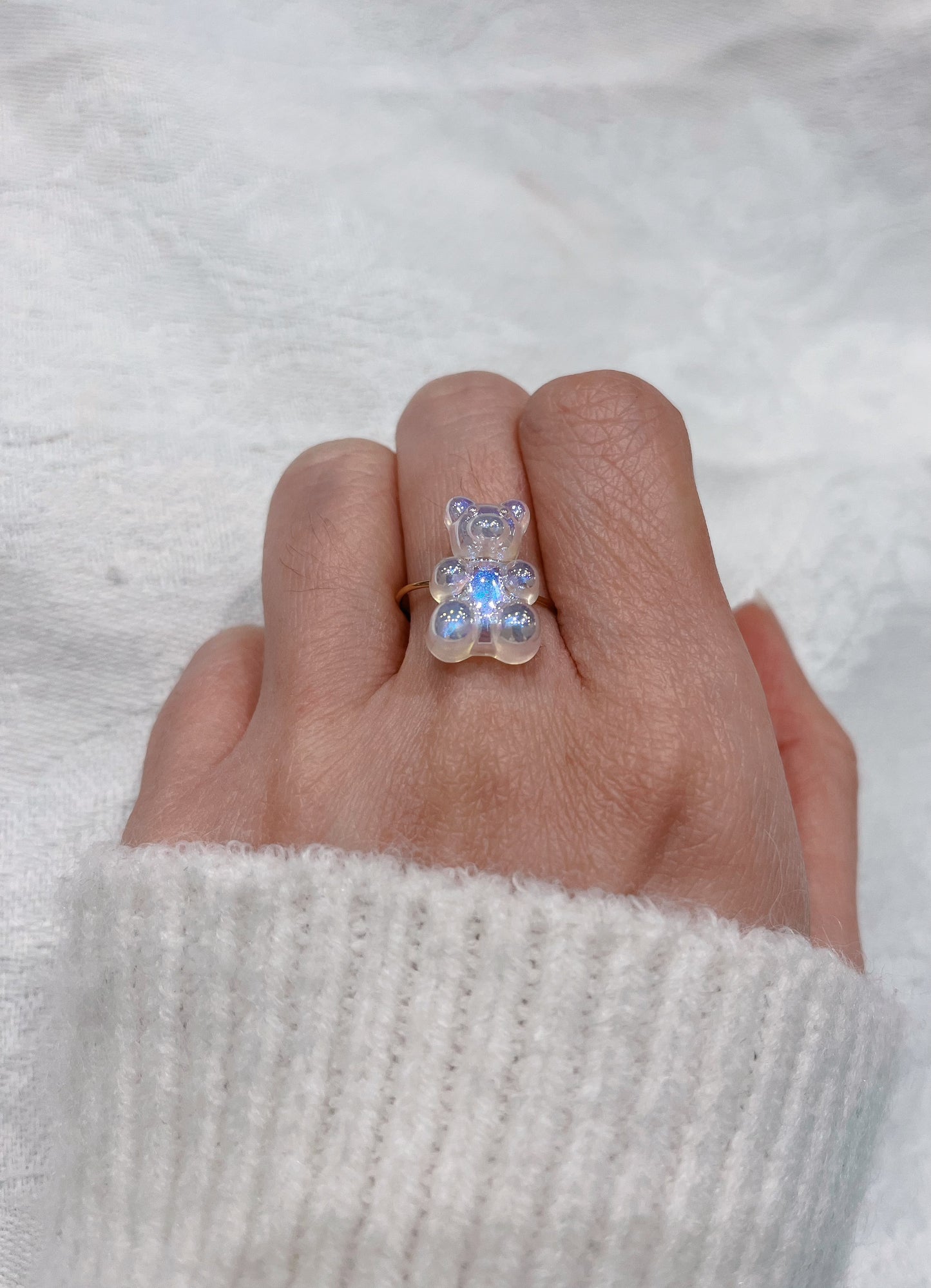 Cute Pearl Bear Ring