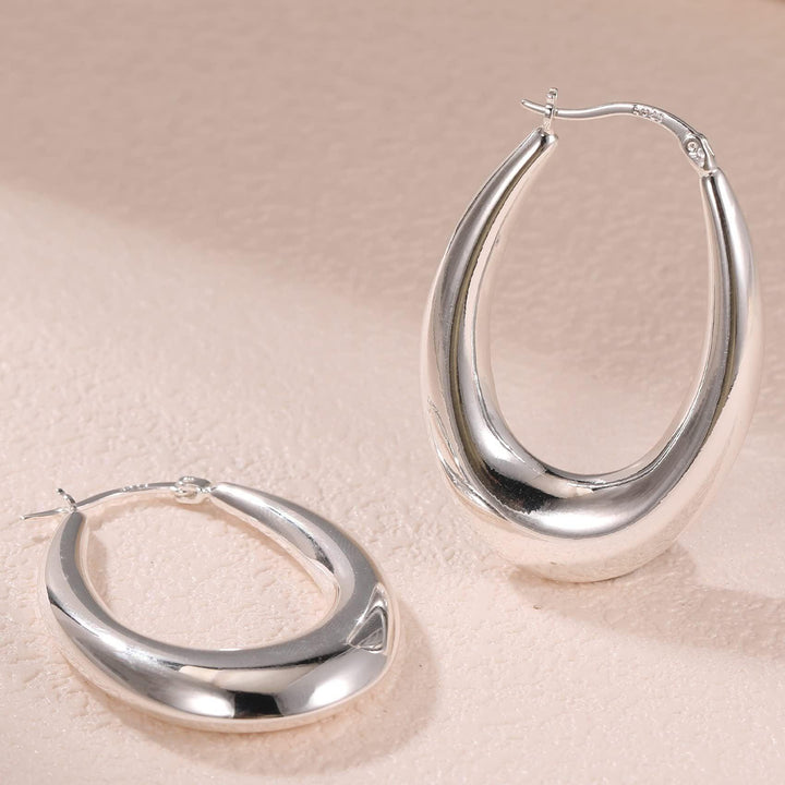 Ajaton hopea Elegance Hoops -korvakorut