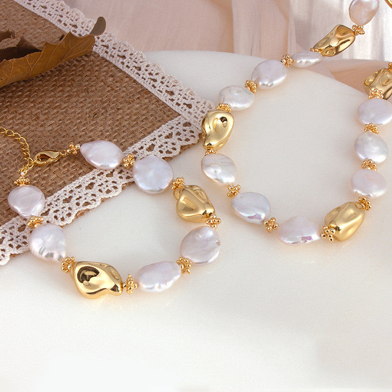 Freshwater Pearl Necklace and Bracelet Set